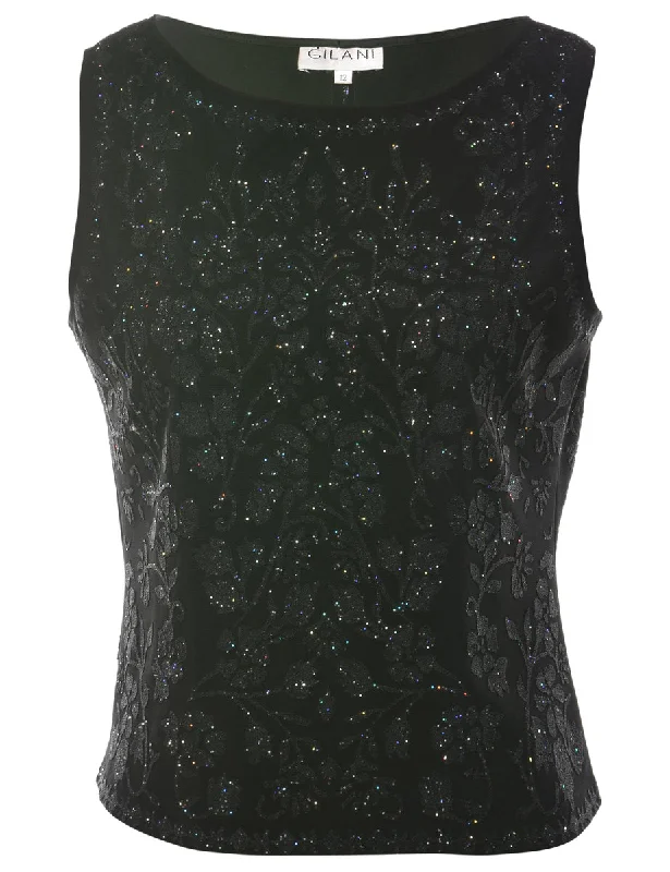 Casual And Casual Black Evening Top - M