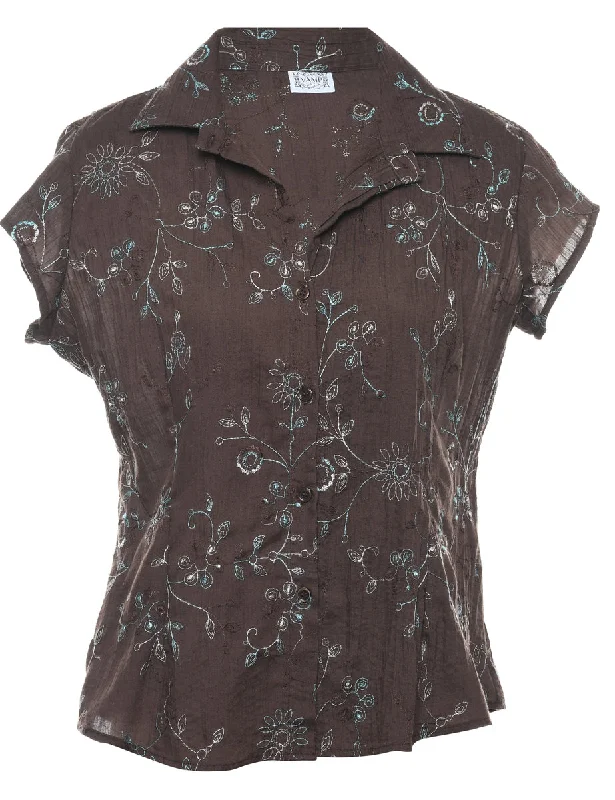 Comfy Pants Embroidered Blouse - M