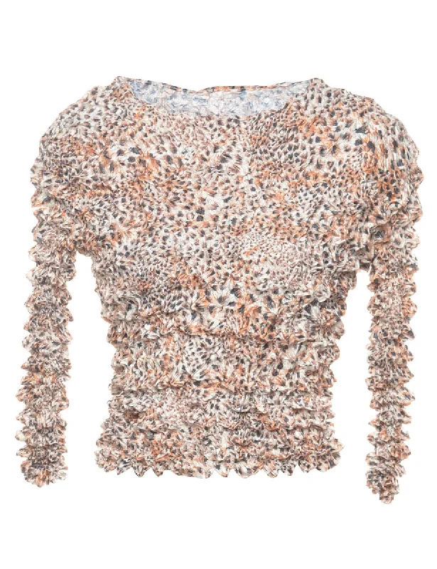 Party Wear Y2K Style Popcorn Printed Top - XS