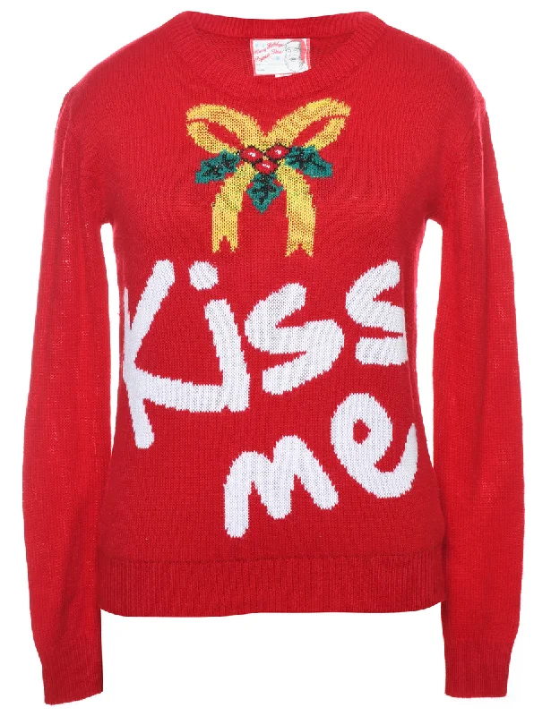 Cozy Footwear Red Christmas Jumper - S