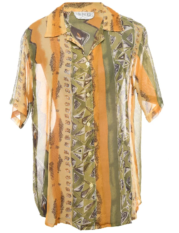 Comfortable Tops Short Sleeve Blouse - L
