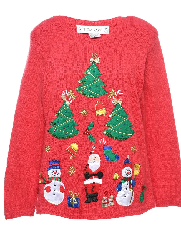 Comfortable Lounge Wear Snowman Christmas Jumper - S