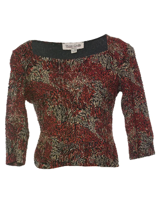 Free And Casual Animal Print Evening Top - M