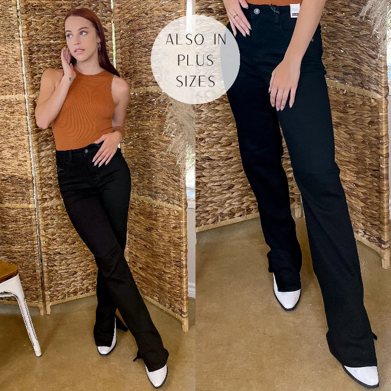 Designer Style Last Chance Size 0 | Judy Blue | Weekend Wonders 90's Ankle Slit Boot Cut Jeans in Black Designer Style Last Chance Size 0 | Judy Blue | Weekend Wonders 90's Ankle Slit Boot Cut Jeans in Black