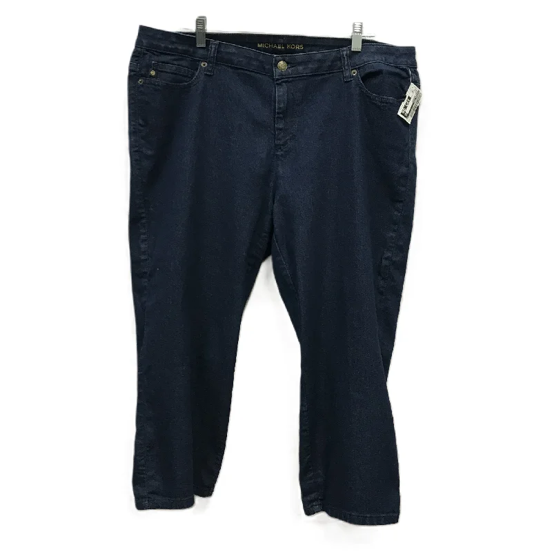Luxury Classic Blue Jeans Cropped By Michael Kors, Size: 16