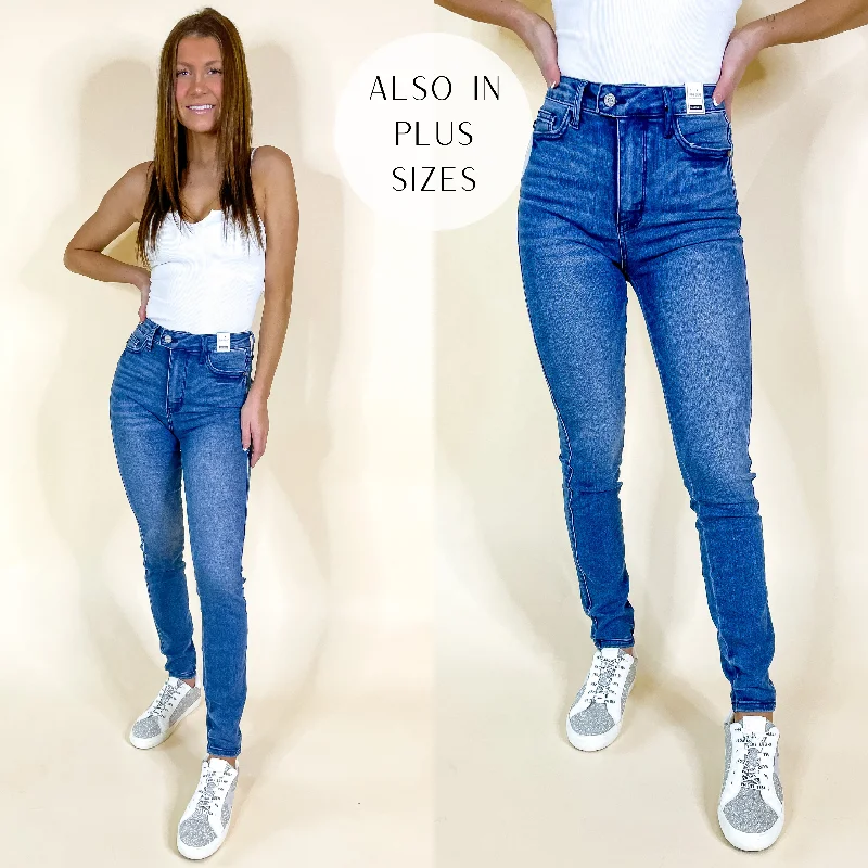 Innovative Design Last Chance Size 0, 1, 22W & 24W | Judy Blue | Faithful Friend Control Top Skinny Jeans in Cool Medium Wash Innovative Design Last Chance Size 0, 1, 22W & 24W | Judy Blue | Faithful Friend Control Top Skinny Jeans in Cool Medium Wash