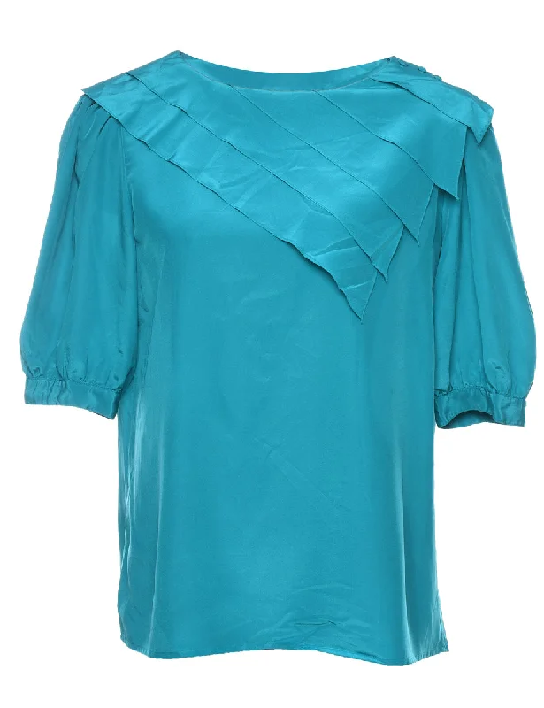 American Style Turquoise Short Sleeve Top - L