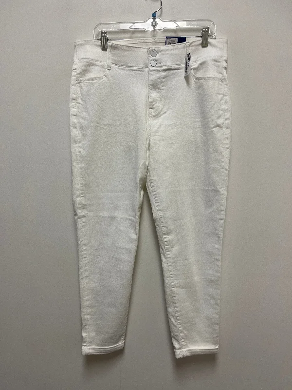 Luxury Temperament White Denim Jeans Skinny Apt 9, Size 16