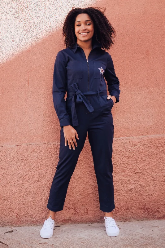 Celebrity Must-have Anwen Boilersuit - Navy, Rainbow Star