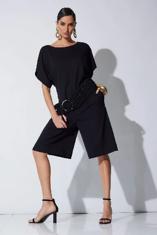 Personalized Outfit Light Weight Ponte Belted Jumpsuit