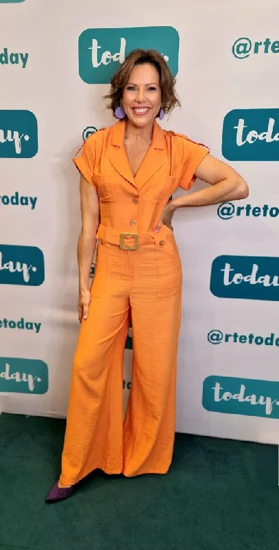 Retro Design Miena Jumpsuit (Orange)
