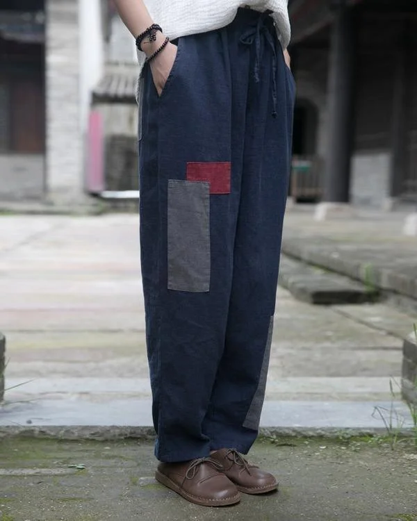 Timeless Comfort Ladies Vintage Spliced Harem Trousers Female 2020 Autumn Pants